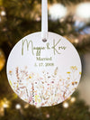 Personalized Married Ceramic Ornament - Newlywed Gift, Wedding Keepsake