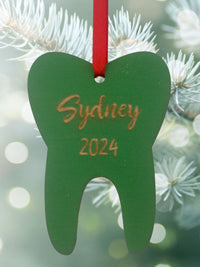 Personalized Tooth Ornament, Custom Name Keepsake, Tooth Loss Celebration