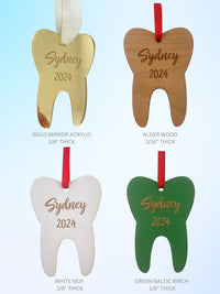 Personalized Tooth Ornament, Custom Name Keepsake, Tooth Loss Celebration