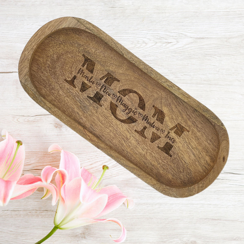 Personalized Mother's Day Engraved Wood Tray