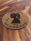 Hawk Tuah 2024 Spit on that Thang Christmas Ornament - Solid Alder Wood