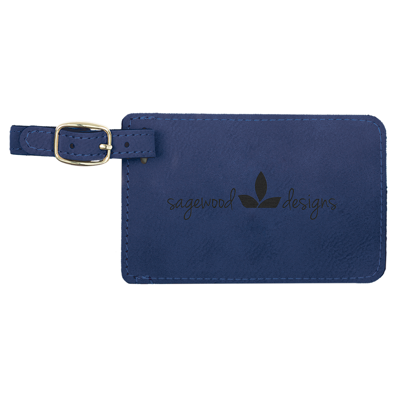 Customizable Laser Engraved Leatherette Luggage Tag