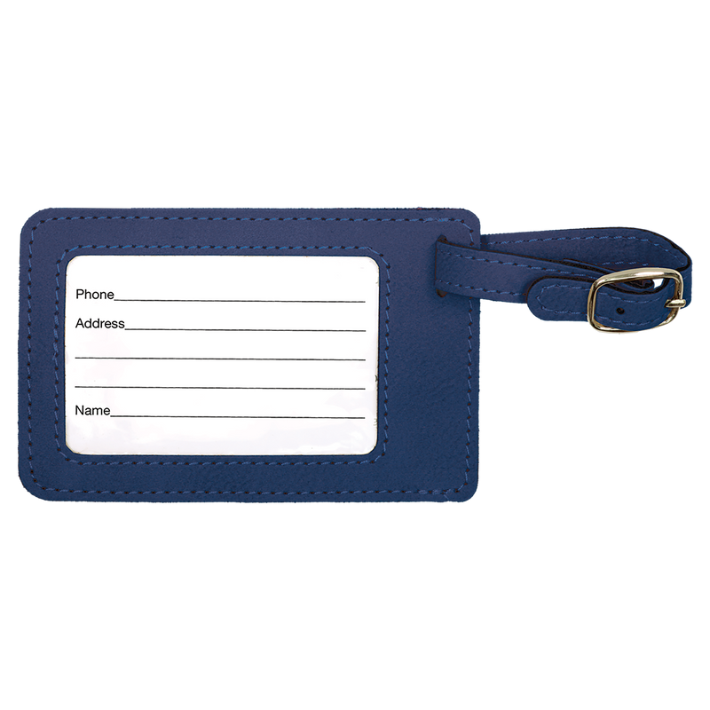 Customizable Laser Engraved Leatherette Luggage Tag