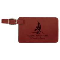 Customizable Laser Engraved Leatherette Luggage Tag