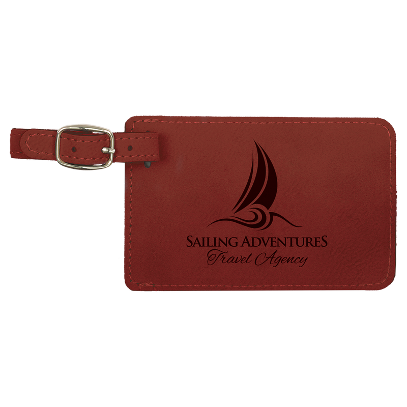 Customizable Laser Engraved Leatherette Luggage Tag