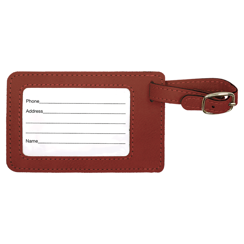 Customizable Laser Engraved Leatherette Luggage Tag