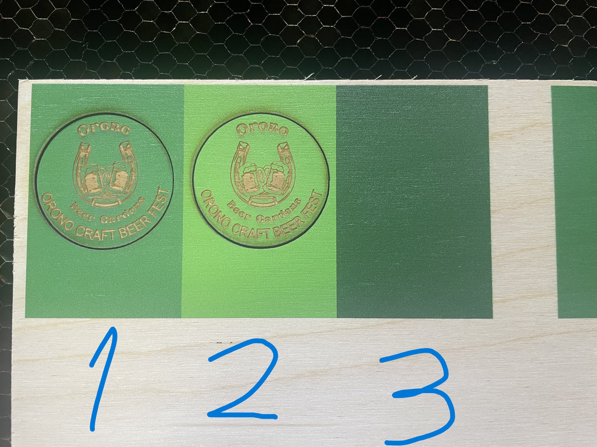 5000 Green Personalized One side Engraved Custom Laser Cut Wooden Tokens