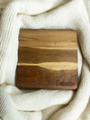 Elegant Personalized Acacia Wood Chopping Block - Engraved Family Name