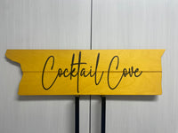 Cocktail Cove Laser Cut Wooden Sign - Vibrant Mixologist's Marker