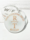 Personalized Single Sided Acrylic Drink Tokens for Weddings and Events - Metallic Text