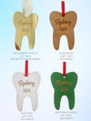 Personalized Tooth Ornament, Custom Name Keepsake, Tooth Loss Celebration