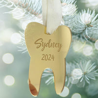 Personalized Tooth Ornament, Custom Name Keepsake, Tooth Loss Celebration