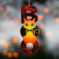 Halloween Cat Boo Decor Hanging Sign