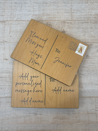 Personalized Message Wood Postcard - Custom UV Printed Keepsake