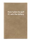 How I plan to quit if I win the lottery Leatherette Lined Hardcover Notebook