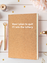 How I plan to quit if I win the lottery Leatherette Lined Hardcover Notebook