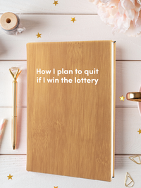 How I plan to quit if I win the lottery Leatherette Lined Hardcover Notebook