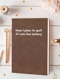 How I plan to quit if I win the lottery Leatherette Lined Hardcover Notebook