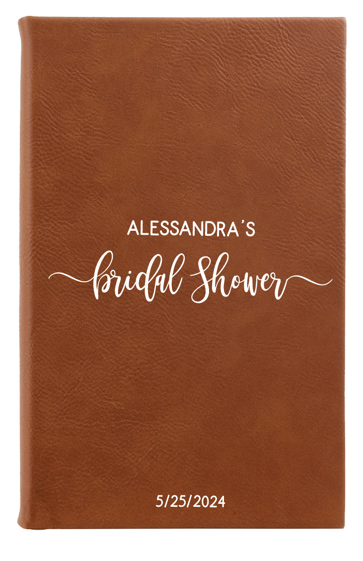 Personalized Bridal Shower Leatherette Lined Hardcover Notebook
