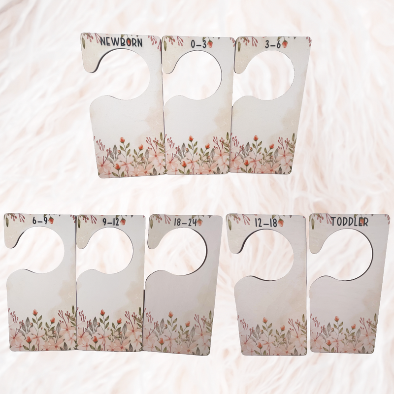 Floral Baby Closet Dividers - Set of 8 - Single or Double Sided