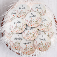 Floral Baby Milestone Discs - Set of 6 Double-Sided or 12 Single-Sided