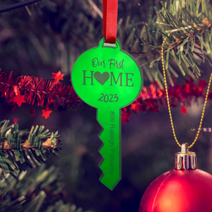Personalized Laser Cut Our First Home Key Ornament, My First Apartment Ornament, First Christmas in our New Home Ornament