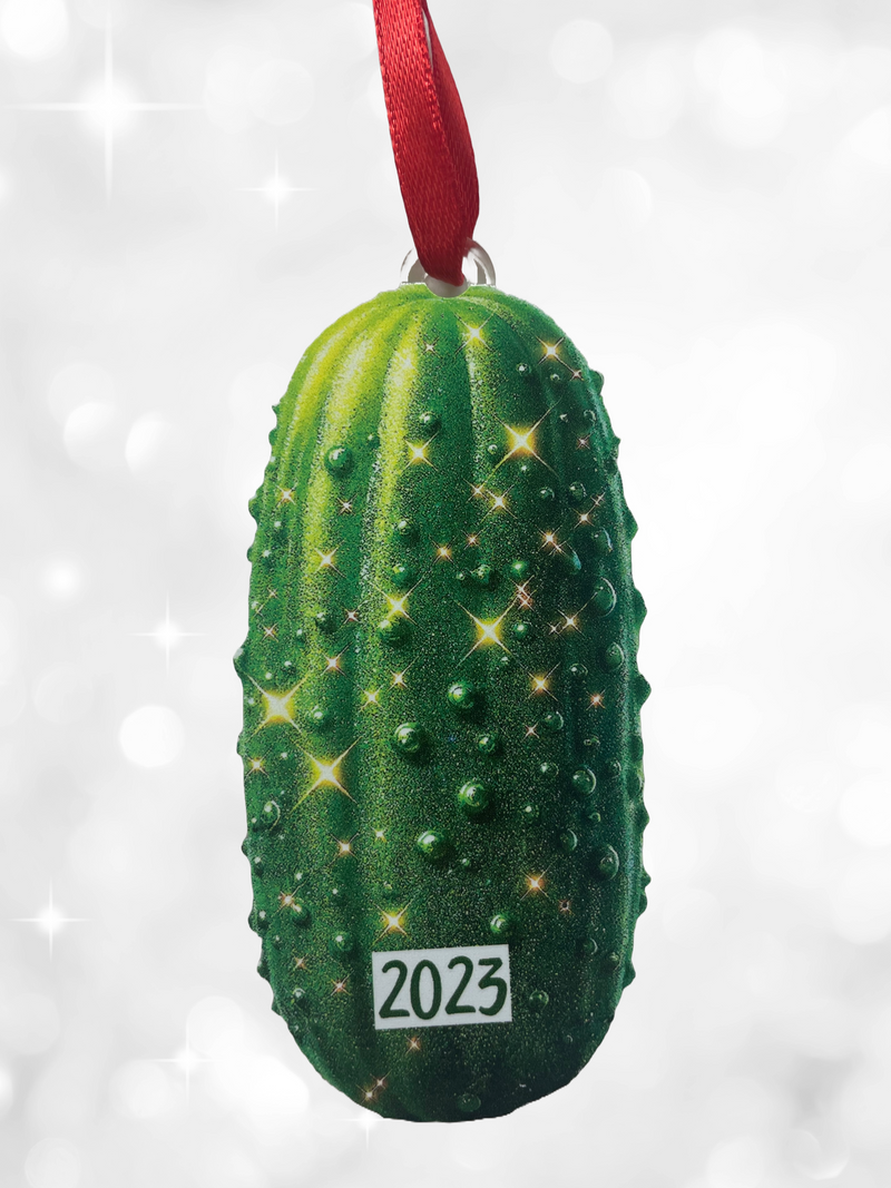 2023 Pickle Acrylic Christmas Ornament - Festive Holiday Decor with Gift box