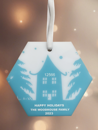 Personalized Family Holiday House Ornament - Custom 2023 Home Decor