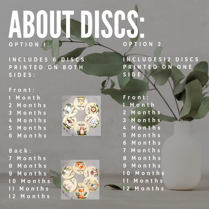 Woodland Baby Milestone Discs - Set of 6 Double-Sided or 12 Single-Sided