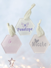 Personalized Name Hexagonal One sided Christmas Ornament with Delicate Illustrations