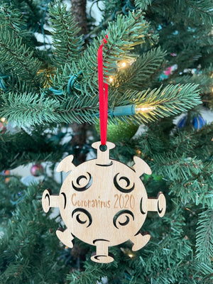 Coronavirus Laser Cut Wooden Ornament