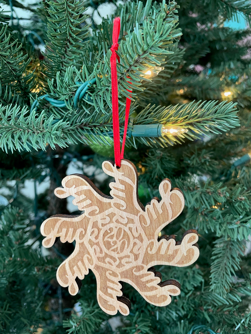 Fuck Laser Cut Wooden ornament