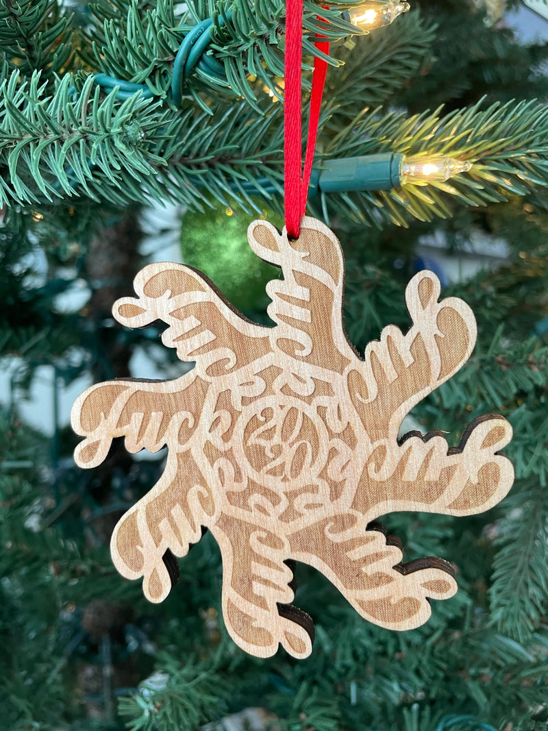 Fuck Laser Cut Wooden ornament