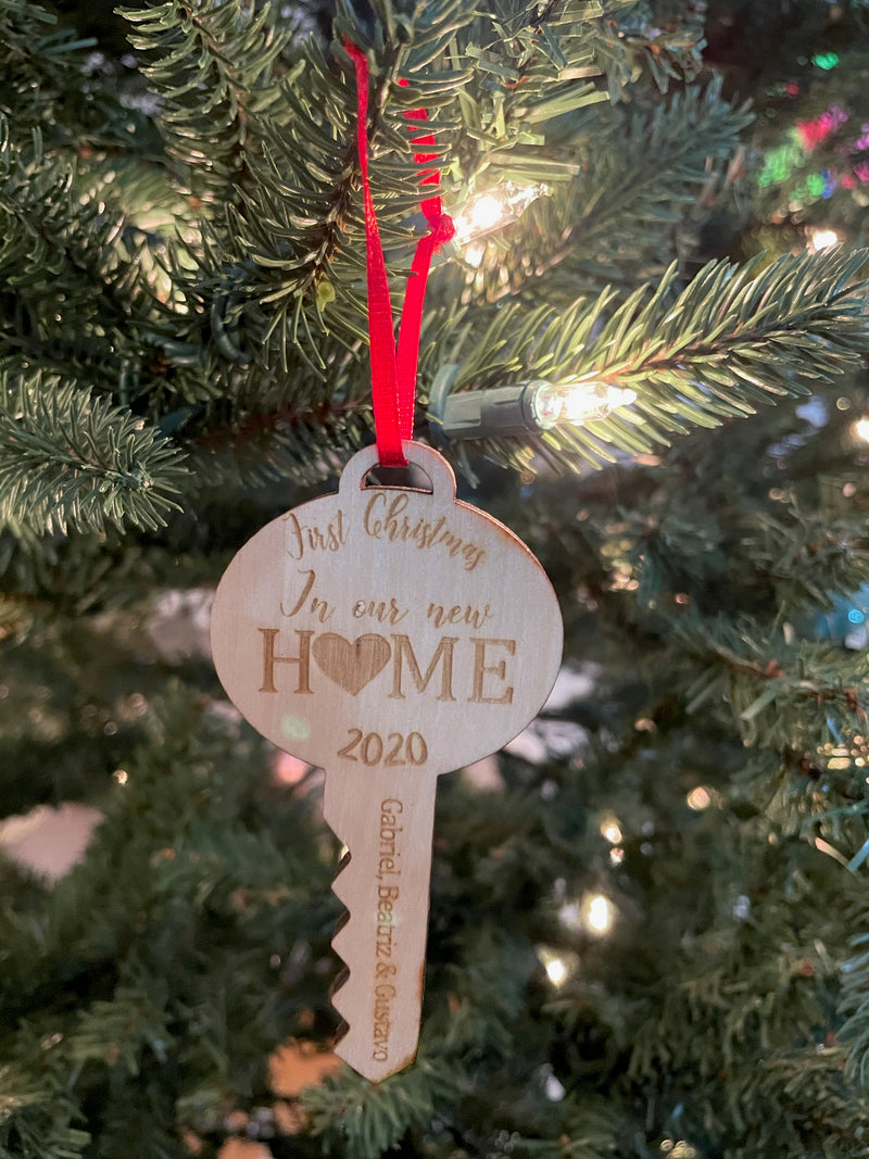 Personalized First Christmas in our New Home Laser cut Wooden Ornament