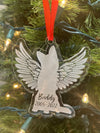 Laser Cut and Engraved Dog Wings Memorial Clear Acrylic Ornament, Christmas, Dog Wings