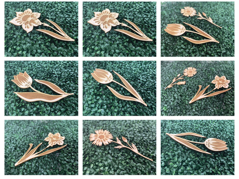 One (1) Personalized Laser Cut Wooden Flower for Teachers, Mom, Grandma and Special Events