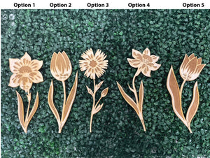 One (1) Personalized Laser Cut Wooden Flower for Teachers, Mom, Grandma and Special Events