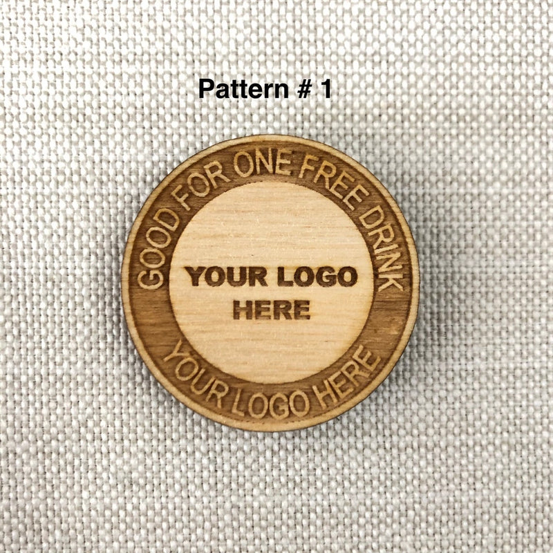 Personalized One side Engraved Custom Laser Cut Wooden Tokens