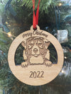 2022 Laser Cut Personalized Merry Christmas Dog Wooden Ornament, New Dog, Dog Lover Gift, Dog Memorial