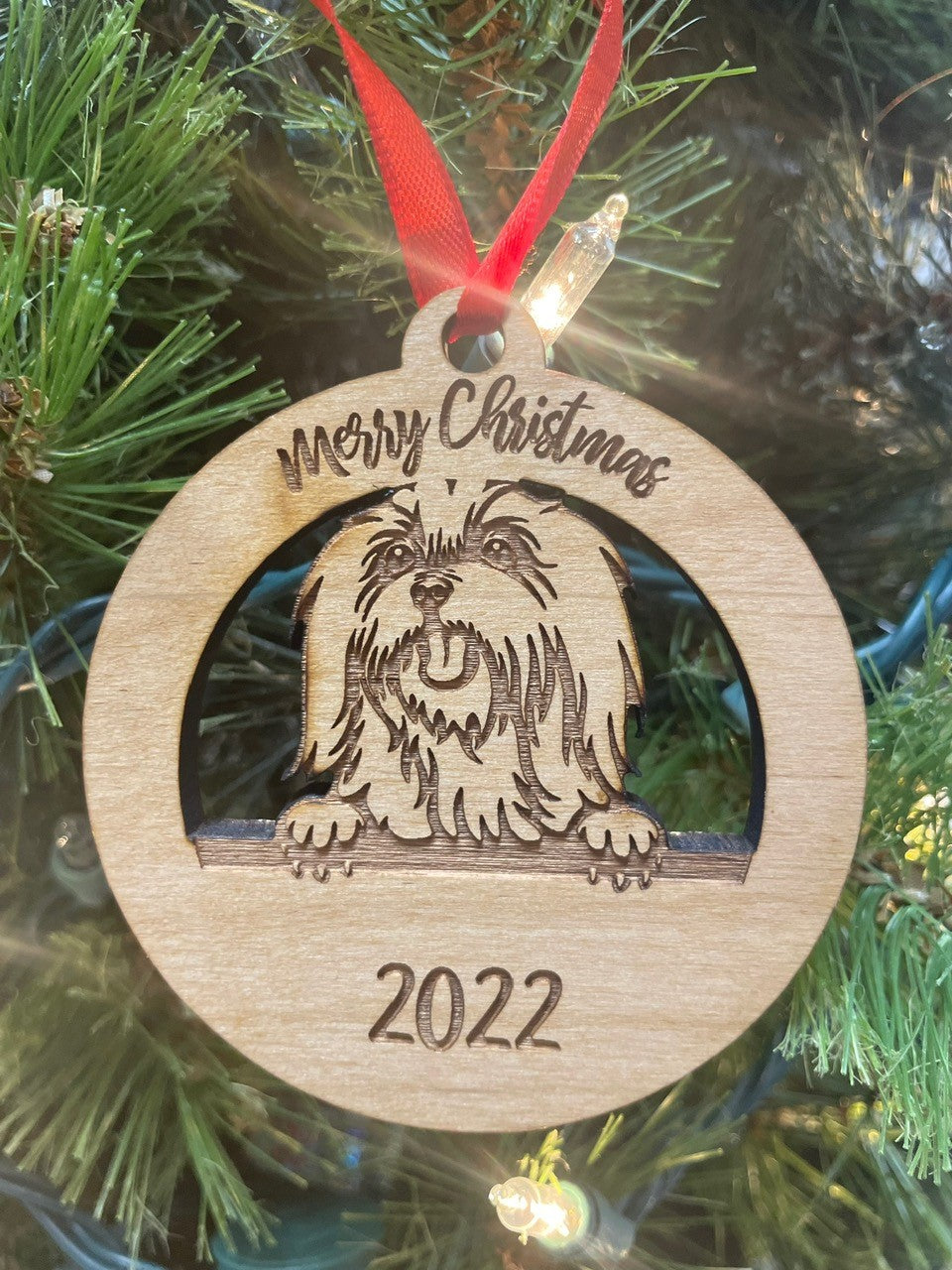 2023 Laser Cut Personalized Merry Christmas Dog Wooden Ornament, New D –  The Iconic USA