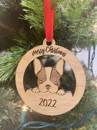 2023 Laser Cut Personalized Merry Christmas Dog Wooden Ornament, New Dog, Dog Lover Gift, Dog Memorial