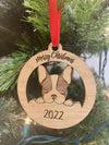 2022 Laser Cut Personalized Merry Christmas Dog Wooden Ornament, New Dog, Dog Lover Gift, Dog Memorial