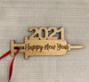 Custom Vaccine 2021 Happy New Year Place Card / Ornament